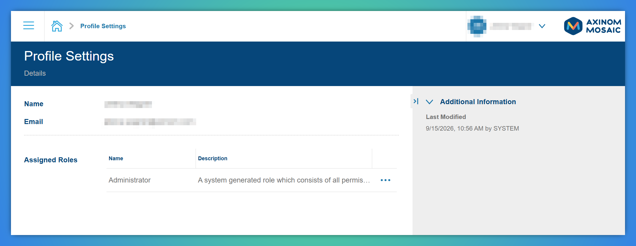 Profile Settings page