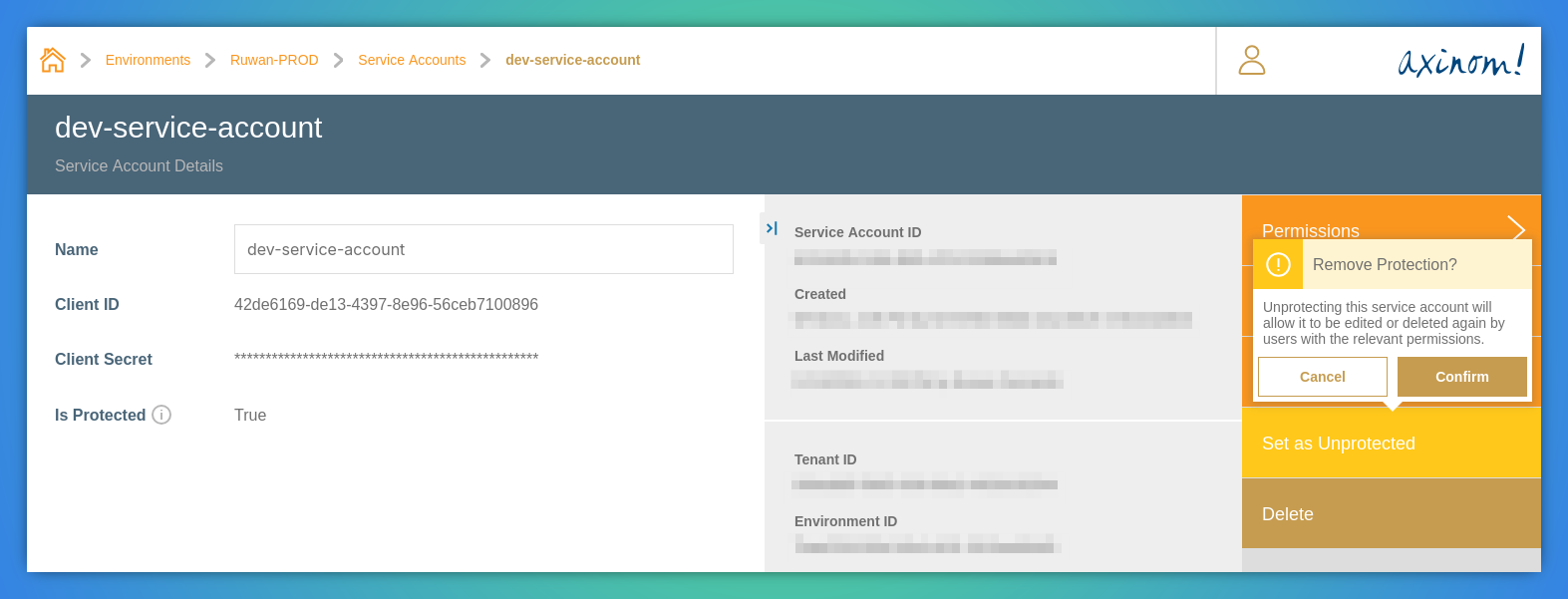 A protected service account
